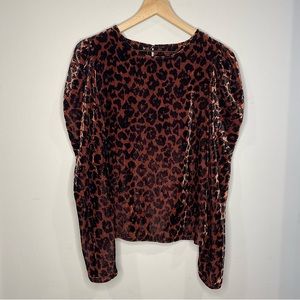 Anthropologie Dolan Charley Velvet Leopard Blouse